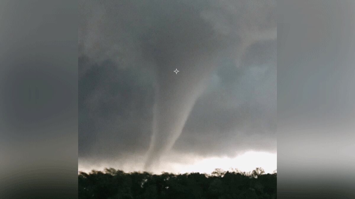 A tornado near County Road 660 N and State Road 13 in Grant County, Indiana Monday. (Photo: ...