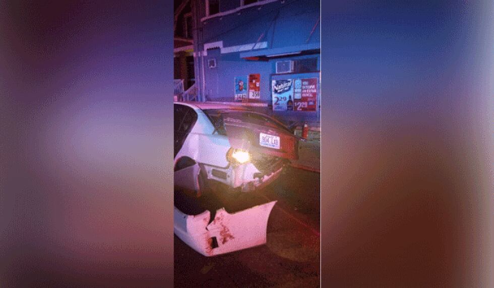 A woman and small child in this car struck by a Newport police cruiser were taken to a hospital...