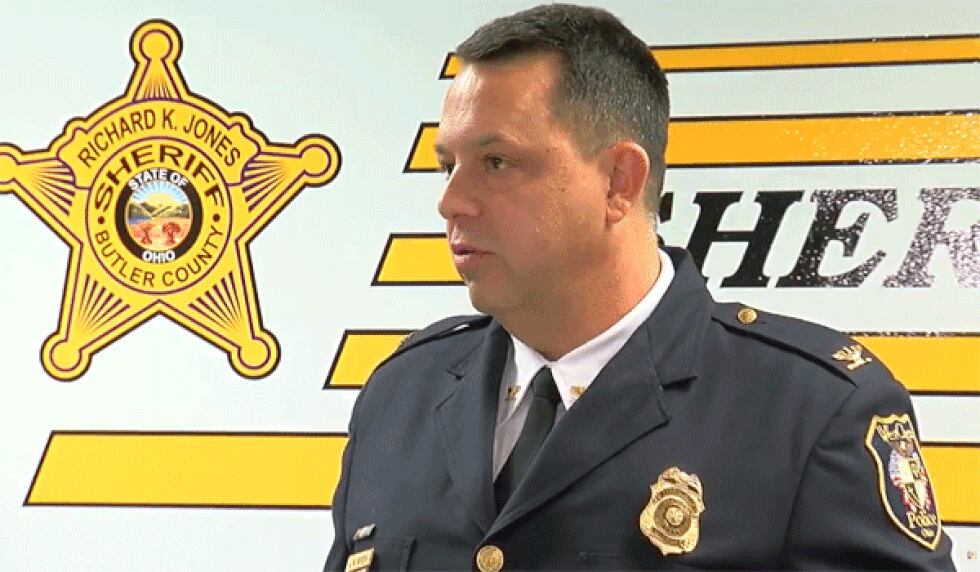 West Chester Police Chief Joel Herzog at a news conference at the Butler County Sheriff's...