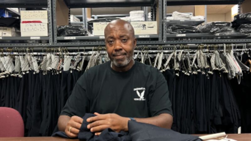 Cincinnati Police Detective Joehonny Reese on the job at the department's Supply Room.