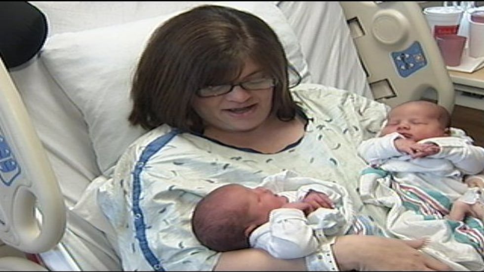 Tamara Kankowski with her twins, Dillon and Lucas