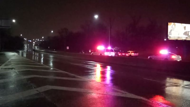 A 2-vehicle accident has shut down eastbound Norwood Lateral.