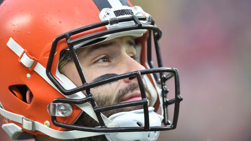 Cleveland Browns quarterback Baker Mayfield (6) (AP Photo/David Richard)