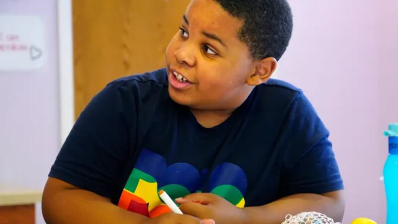 A fourth-grader works with a therapist at Best Point Education and Behavioral Health in...
