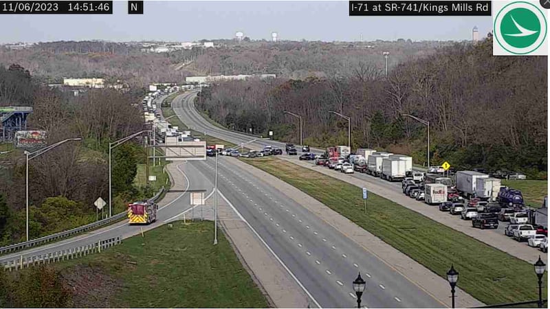 The closed portion of I-71 was less than a quarter mile past State Route 741/Kings Mills Road,...