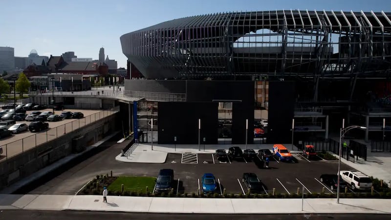 A view of FC Cincinnati's TQL Stadium from the third floor of the Tri-State Wholesale building...