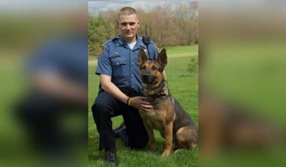 Green Township K-9 Officer Anthony Leibendor and Dino (Green Township Police Department)