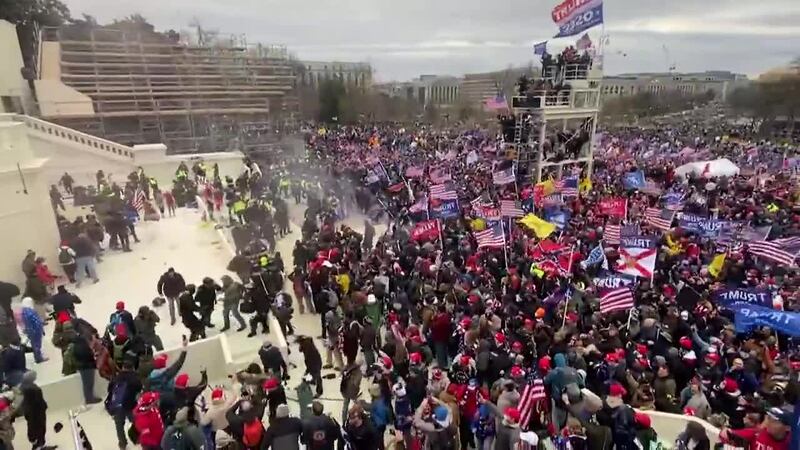 Video shows other violent encounters between rioters and police officers.