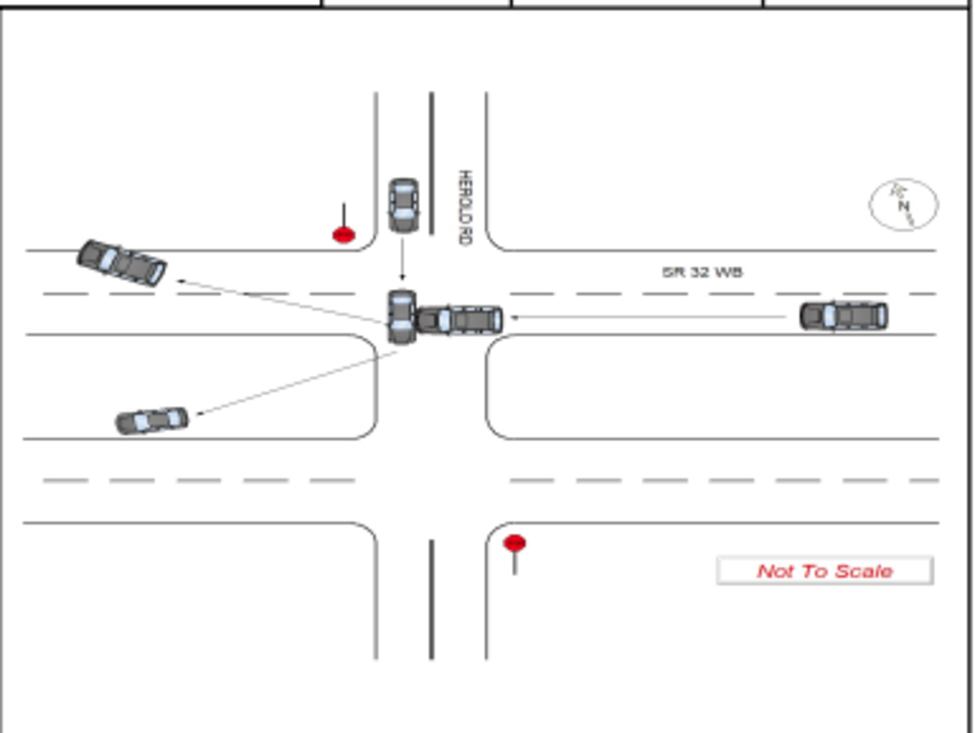 A diagram of the crash on Sept. 12. This is not to scale.