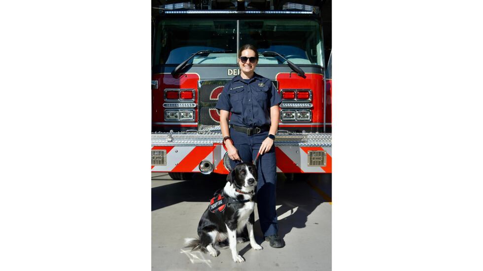 Delhi Township Firefighters announced Tuesday that they have a new therapy dog named Ember.