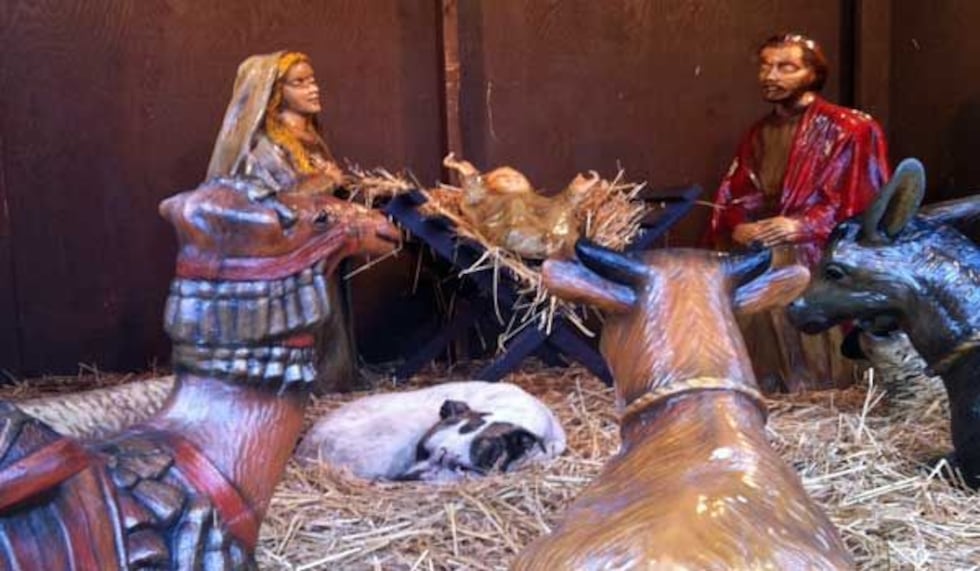 Gabriel in the nativity scene in December