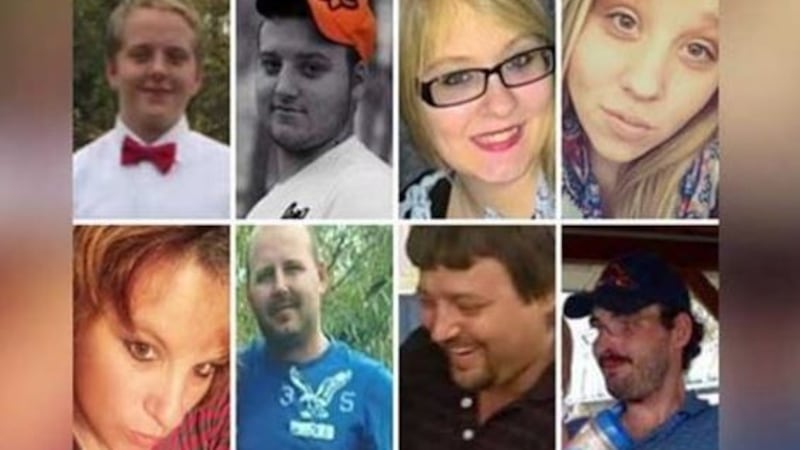 op: Christopher Rhoden, Jr.; Clarence "Frankie" Rhoden, Hannah Gilley, Hanna Rhoden. Bottom:...