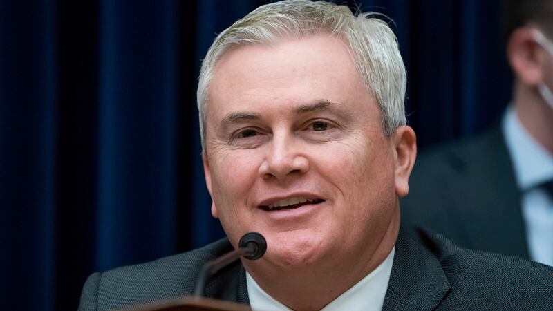 FILE - House Committee on Oversight and Accountability Chairman James Comer, R-Ky., leads an...