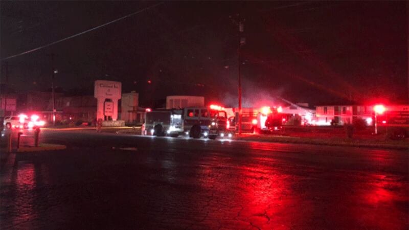 Crews are on scene of a fire at a hotel off Reading Road in Sycamore Township Friday morning