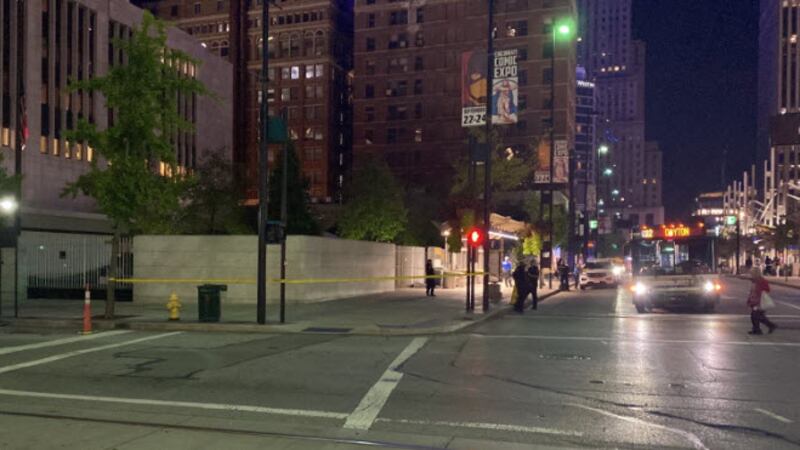 A section of Government Square was closed in downtown Cincinnati early Monday after a woman...