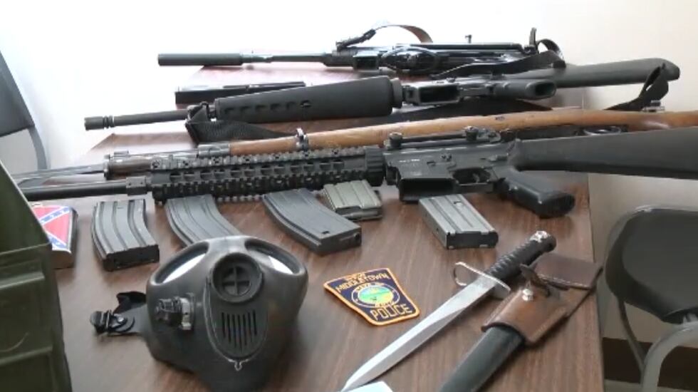 Guns seized during search and arrest of James Reardon
