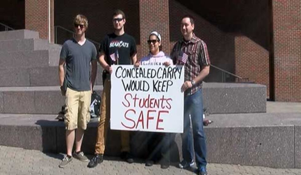 Supporters of concealed carry gather Thursday at the University of Cincinnati. Lisa Hutson/FOX19