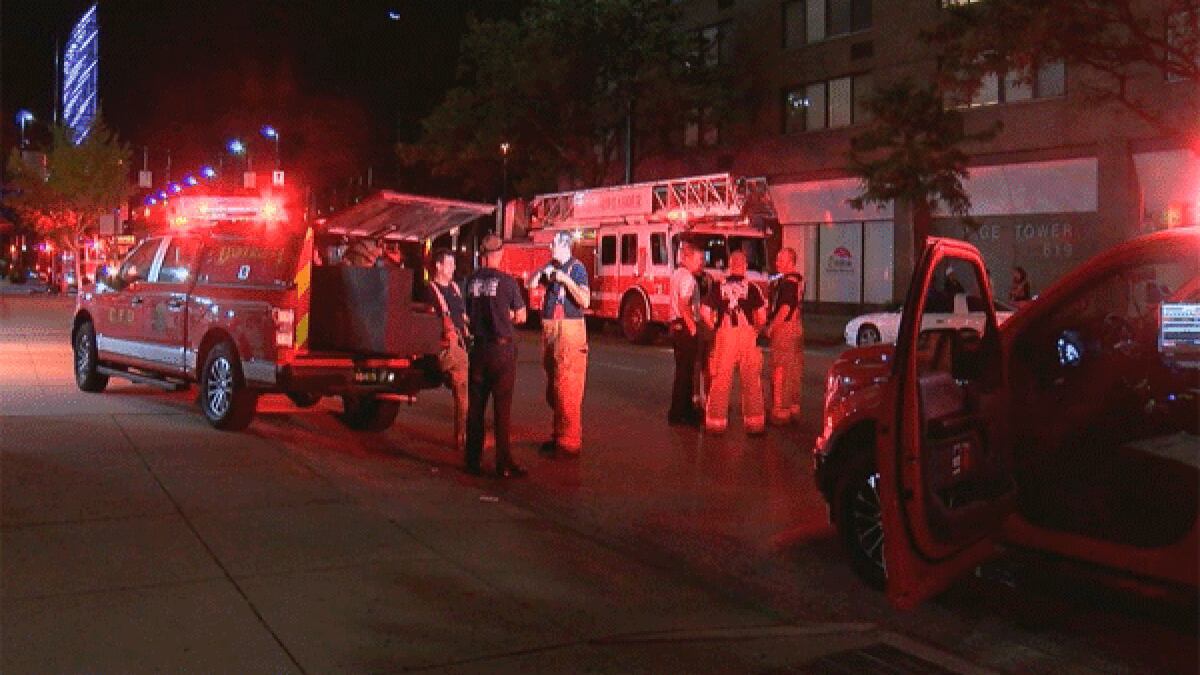 Cincinnati firefighters responded to a fire in an apartment at a high-rise building on Central...